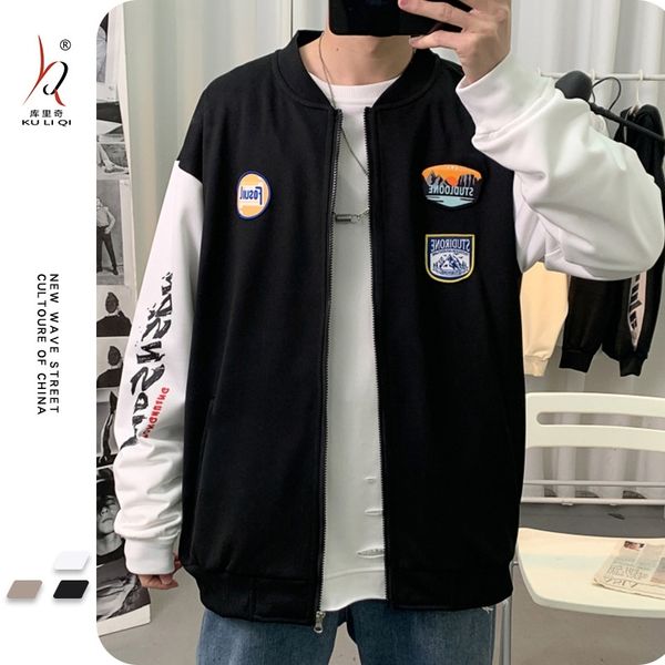 cardigan sweater autumn 2021 new splicing jacket baseball jacket trend loose student baseball suit men's wear, Black
cardigan sweater autumn 2021 new splicing jacket baseball jacket trend loose student baseball suit men's wear, Black