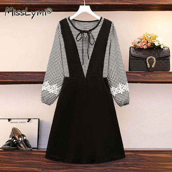 plus size women korean dress autumn 2021 fashion plaid long sleeve patchwork white lace crochet black ladies a-line dresses casual, Black;gray
plus size women korean dress autumn 2021 fashion plaid long sleeve patchwork white lace crochet black ladies a-line dresses casual, Black;gray