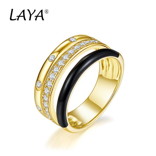 laya 925 sterling silver with side stones ring for women fashion new style zirconium multi-line design black enamel party luxury jewelry
laya 925 sterling silver with side stones ring for women fashion new style zirconium multi-line design black enamel party luxury jewelry