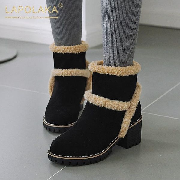 boots lapolaka 2021 brand thick heels work bootie shoes ladies warm plush platform comfortable trendy dropship woman, Black
boots lapolaka 2021 brand thick heels work bootie shoes ladies warm plush platform comfortable trendy dropship woman, Black