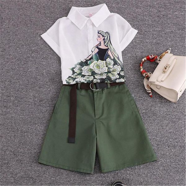 summer runway 2 pieces set women tracksuits cartoon girl chiffon blouse collocation belt slim short pants casual suits plus, Gray
summer runway 2 pieces set women tracksuits cartoon girl chiffon blouse collocation belt slim short pants casual suits plus, Gray