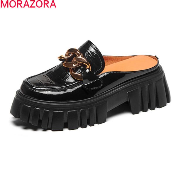 morazora arrival women slippers genuine leather ladies mules shoes square heels platform casual shoes black 210506
morazora arrival women slippers genuine leather ladies mules shoes square heels platform casual shoes black 210506