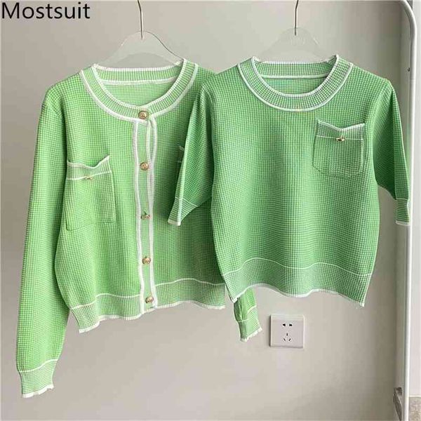 vintage korean knitted cardigan sweater women full sleeve single-breasted o-neck pockets elegant fashion ladies jumper 210513, White;black
vintage korean knitted cardigan sweater women full sleeve single-breasted o-neck pockets elegant fashion ladies jumper 210513, White;black
