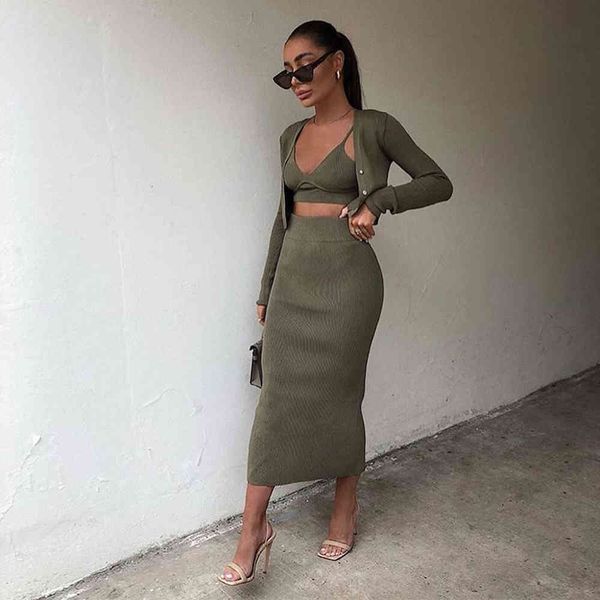 suits 2021 women three piece set knit cardigan long sleeves & midi skirt high-waist camisole crop strap elastic, Black
suits 2021 women three piece set knit cardigan long sleeves & midi skirt high-waist camisole crop strap elastic, Black
