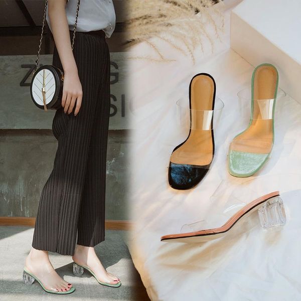 slippers 2021clear heels women sandals summer shoes simple style pvctransparent high pumps wedding jelly women's, Black
slippers 2021clear heels women sandals summer shoes simple style pvctransparent high pumps wedding jelly women's, Black