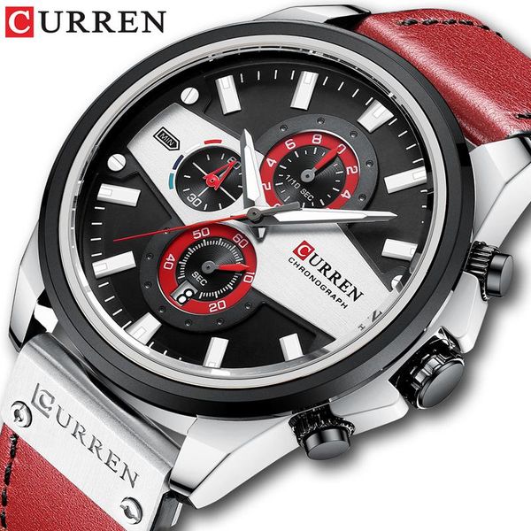 wristwatches curren 2021 men watch fashion casual sports watches automatic date leather wristband waterproof clock male, Slivery;brown
wristwatches curren 2021 men watch fashion casual sports watches automatic date leather wristband waterproof clock male, Slivery;brown