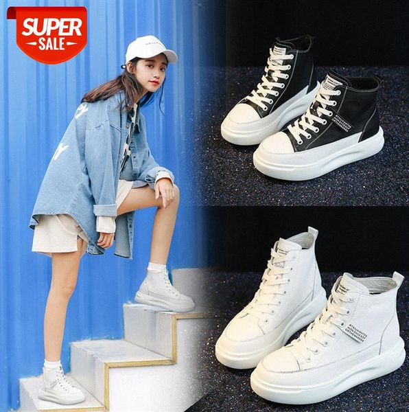 leather casual trendy white shoes women's boots front lace-up waterproof mid-heel high-#ix76, Black
leather casual trendy white shoes women's boots front lace-up waterproof mid-heel high-#ix76, Black