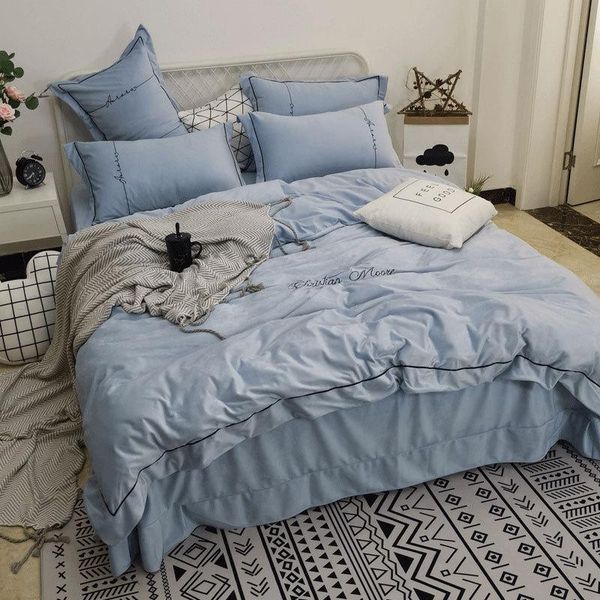 bedding sets sky blue crystal velvet set warm 4pcs/set ruffles bed embroidery duvet cover flat sheet solid flannel grey fleece
bedding sets sky blue crystal velvet set warm 4pcs/set ruffles bed embroidery duvet cover flat sheet solid flannel grey fleece
