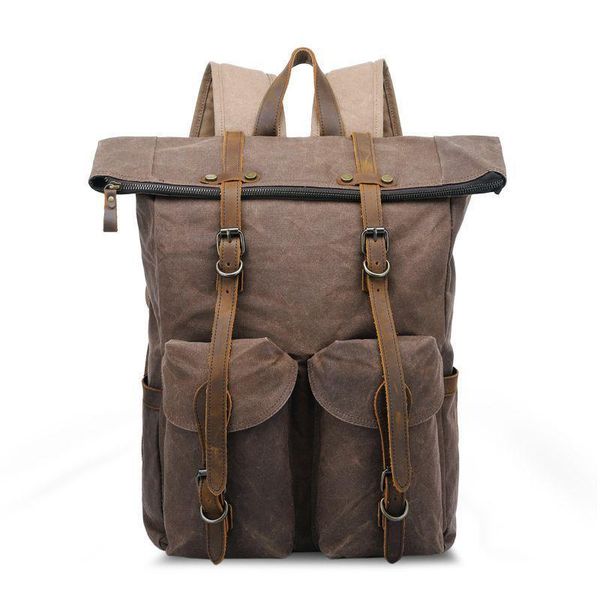 backpack crazy horse leather men's bag canvas oil wax waterproof and wear-resistant outdoor travel
backpack crazy horse leather men's bag canvas oil wax waterproof and wear-resistant outdoor travel