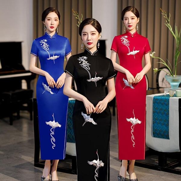 ethnic clothing chinese traditional embroidery cheongsam slim long rayon t-show qipao women party dress plus size 4xl summer vestidos, Red
ethnic clothing chinese traditional embroidery cheongsam slim long rayon t-show qipao women party dress plus size 4xl summer vestidos, Red