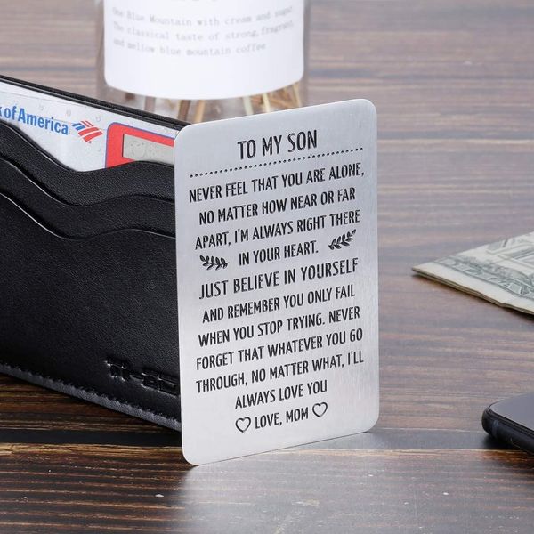 10pieces/lotto my son wallet card birthday gifts for son from mom step mother sweet 16th birthday love note gift for him men boys, Brown;gray
10pieces/lotto my son wallet card birthday gifts for son from mom step mother sweet 16th birthday love note gift for him men boys, Brown;gray