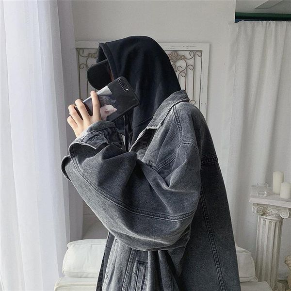 men's jackets autumn winter 2021 denim jacket male korean style loose handsome clothes for teenagers casual retro washed jeans, Black;brown
men's jackets autumn winter 2021 denim jacket male korean style loose handsome clothes for teenagers casual retro washed jeans, Black;brown