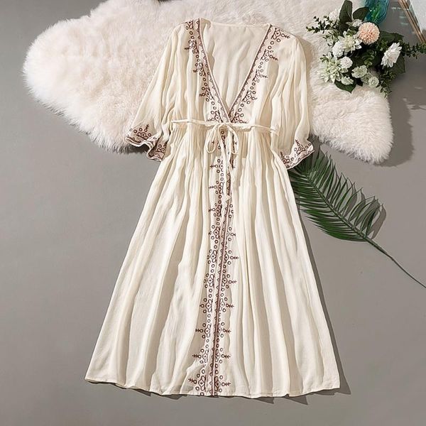 women's blouses & shirts discount good quality holiday long blouse embroidery belt slim v neck elegant fashion blusas stylish beach sty, White
women's blouses & shirts discount good quality holiday long blouse embroidery belt slim v neck elegant fashion blusas stylish beach sty, White