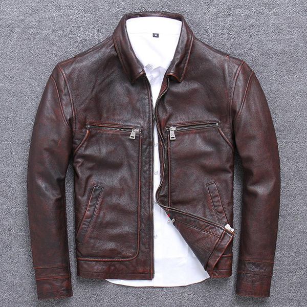 men's leather & faux sand wash cowhide clothing male lapel genuine jacket business affairs leisure time short fund 456xl2021 real, Black
men's leather & faux sand wash cowhide clothing male lapel genuine jacket business affairs leisure time short fund 456xl2021 real, Black