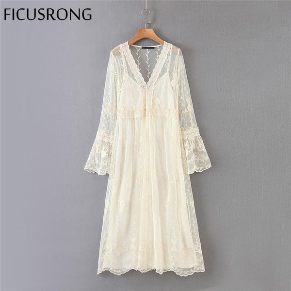 casual dresses summer ladies 2021 style v-neck lace embroidery dress temperament loose chic long women, Black;gray
casual dresses summer ladies 2021 style v-neck lace embroidery dress temperament loose chic long women, Black;gray