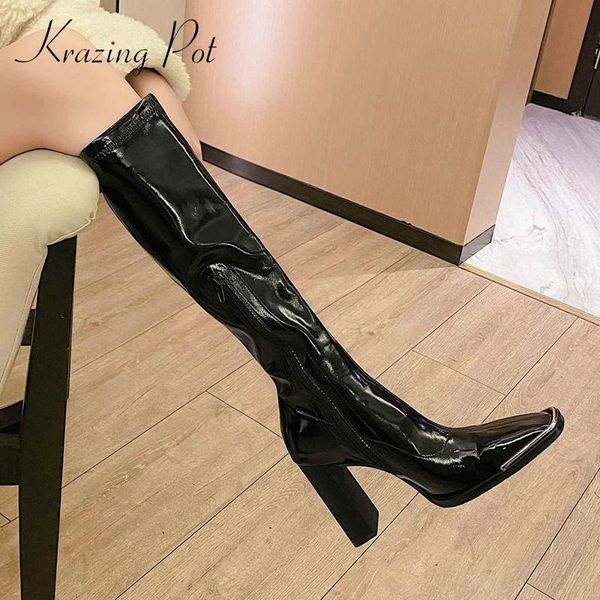 boots krazing pot riding limited customization fashion super high heel square toe zipper beauty lady dress knee l21, Black
boots krazing pot riding limited customization fashion super high heel square toe zipper beauty lady dress knee l21, Black