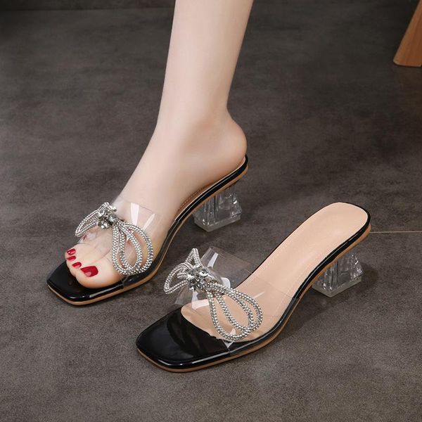 sandals 2021 summer women block high heels fashion rhinestone clear transparent slippers sweet bow ties laides, Black
sandals 2021 summer women block high heels fashion rhinestone clear transparent slippers sweet bow ties laides, Black