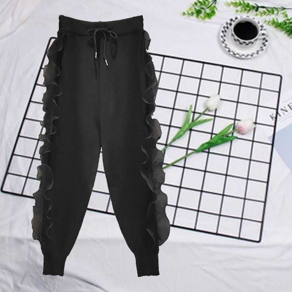 women's jeans ruffles high waist casual pants black lace trousers fall elastic harem streetwear drawstring sweatpants les5, Blue
women's jeans ruffles high waist casual pants black lace trousers fall elastic harem streetwear drawstring sweatpants les5, Blue