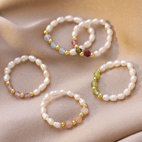 colorful pearl crystal bead gold plated handmade elastic band rings for women girl party club decor fashion jewelry, Silver
colorful pearl crystal bead gold plated handmade elastic band rings for women girl party club decor fashion jewelry, Silver