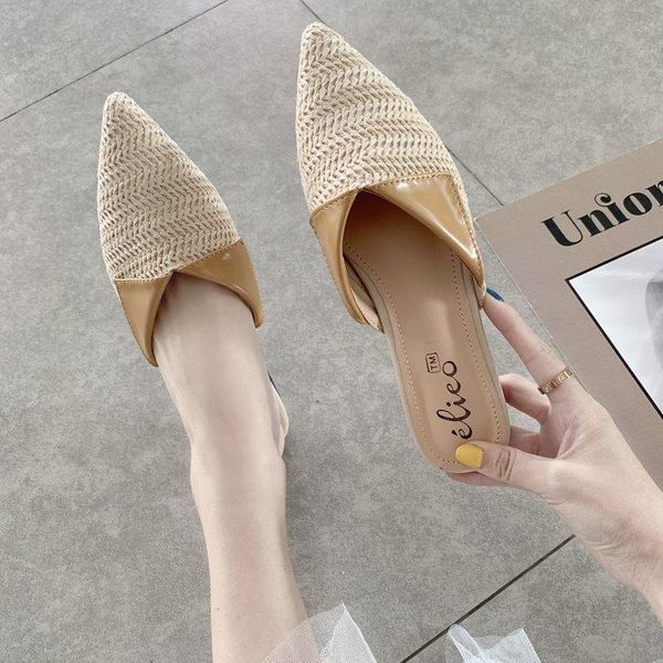 slippers 2021 women fashion pointed toe weave mules flat slides summer beach sandals outside slip on shoes, Black
slippers 2021 women fashion pointed toe weave mules flat slides summer beach sandals outside slip on shoes, Black