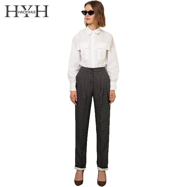 women's pants & capris hyh haoyihui simple temperament easy to match with solid color pleated straight, Black;white
women's pants & capris hyh haoyihui simple temperament easy to match with solid color pleated straight, Black;white