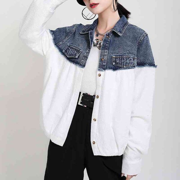 msxu autumn short fashion female korean style contrast stitching denim jacket casual, Black;brown
msxu autumn short fashion female korean style contrast stitching denim jacket casual, Black;brown
