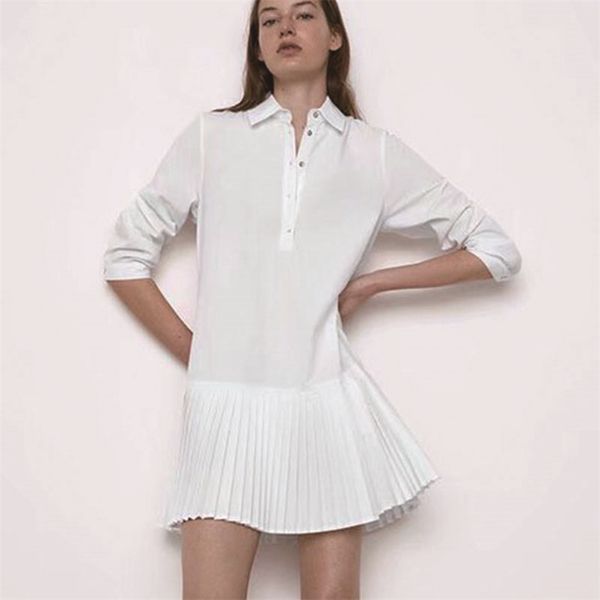 summer style ladies pure color single-breasted small pleated casual mini dress elegant and refreshing 210422, Black;gray
summer style ladies pure color single-breasted small pleated casual mini dress elegant and refreshing 210422, Black;gray