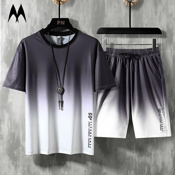 summer gradient short sleeved men suit fashion casual t-shirt shorts 2 piece set street trend mens tracksuit 2021 men's tracksuits, Gray
summer gradient short sleeved men suit fashion casual t-shirt shorts 2 piece set street trend mens tracksuit 2021 men's tracksuits, Gray
