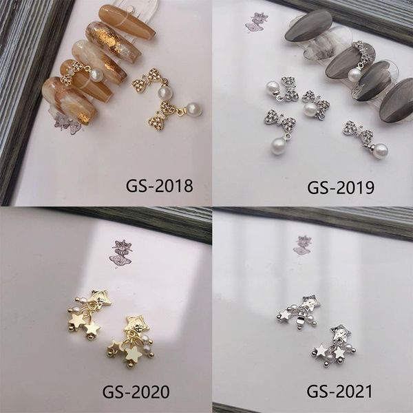 4pcs latest zircon alloy nail art decoration delicate star&bowtie pearl short pendant fingernail accessories ornaments decorations, Silver;gold
4pcs latest zircon alloy nail art decoration delicate star&bowtie pearl short pendant fingernail accessories ornaments decorations, Silver;gold