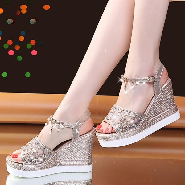 sandals fretwork buckle strap wedges platforms women's sandal fashion mesh crystal high heels chaussure femme 1hlk, Black
sandals fretwork buckle strap wedges platforms women's sandal fashion mesh crystal high heels chaussure femme 1hlk, Black