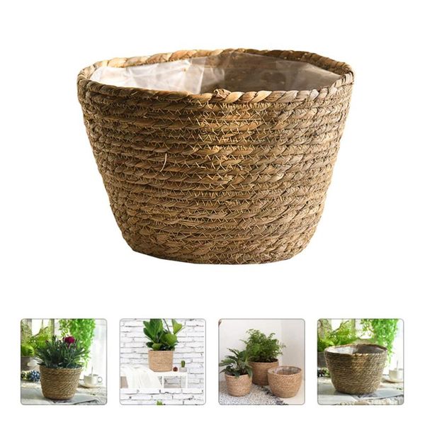 1pc decorative straw weaving indoor green potted plant holder home decoration storage baskets
1pc decorative straw weaving indoor green potted plant holder home decoration storage baskets
