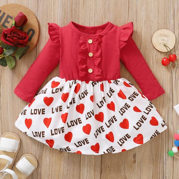 infant color block dress toddler baby girls love letter print sleeve round neck ruffle one-piece outfit girl's dresses, Red;yellow
infant color block dress toddler baby girls love letter print sleeve round neck ruffle one-piece outfit girl's dresses, Red;yellow