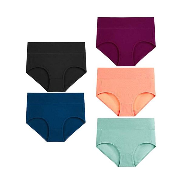 women's panties 5pc briefs high waisted cotton underwear stretch soft comfor full coverage leakproof plus size breathable, Black;pink
women's panties 5pc briefs high waisted cotton underwear stretch soft comfor full coverage leakproof plus size breathable, Black;pink