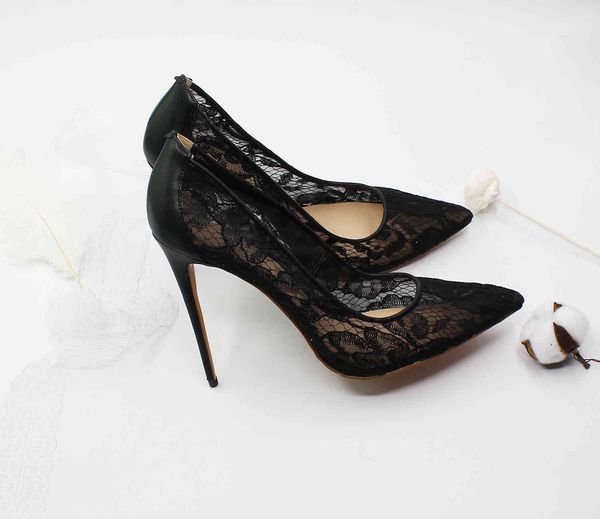 dress shoes -designer women lace wedding pointed toe hollow stiletto heel single size 1 54jw, Black
dress shoes -designer women lace wedding pointed toe hollow stiletto heel single size 1 54jw, Black