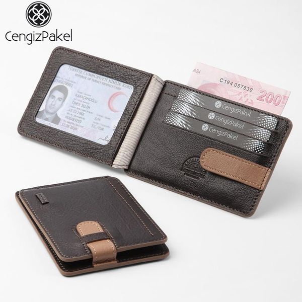 card holders fashion slim men's cow leather magic wallet designer holder female small cash clip bilfold money for man, Brown;gray
card holders fashion slim men's cow leather magic wallet designer holder female small cash clip bilfold money for man, Brown;gray