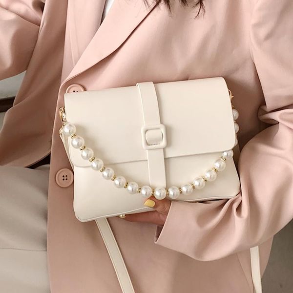 cross body white small flap shoulder bags for women pearl chain tote bag solid color crossbody handbag female luxury leather messenger
cross body white small flap shoulder bags for women pearl chain tote bag solid color crossbody handbag female luxury leather messenger