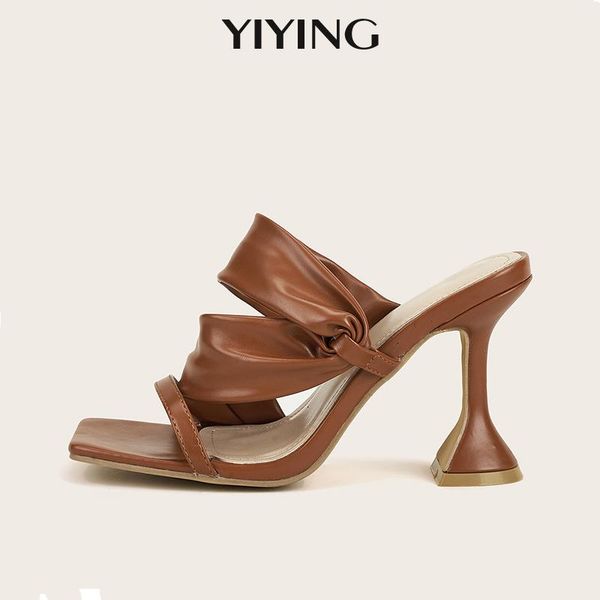 women's shoes 2021 summer fashion pleated sweet narrow band pu solid stiletto heels slippers retro super high heel, Black
women's shoes 2021 summer fashion pleated sweet narrow band pu solid stiletto heels slippers retro super high heel, Black