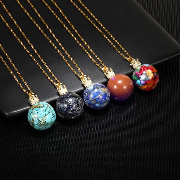 pendant necklaces fashion crystal cobblestone ball and crown transparent creative handmade jewelry resin pendants for women gift, Silver
pendant necklaces fashion crystal cobblestone ball and crown transparent creative handmade jewelry resin pendants for women gift, Silver