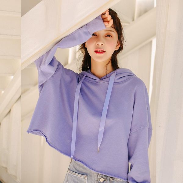 women's hoodies & sweatshirts 2021 autumn korean style solid color short drawstring all-match versatile rm*, Black
women's hoodies & sweatshirts 2021 autumn korean style solid color short drawstring all-match versatile rm*, Black