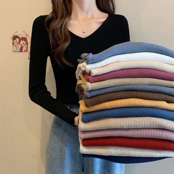 women's sweaters 2021 autumn winter style v-neck sweater slim loose long-sleeved all-match solid color basic pullover shirt, White;black
women's sweaters 2021 autumn winter style v-neck sweater slim loose long-sleeved all-match solid color basic pullover shirt, White;black