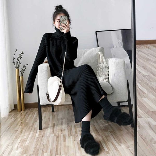 casual dresses korean style sweater dress women warm pollover autumn woman loose 2021 thick knitted winter jumper, Black;gray
casual dresses korean style sweater dress women warm pollover autumn woman loose 2021 thick knitted winter jumper, Black;gray