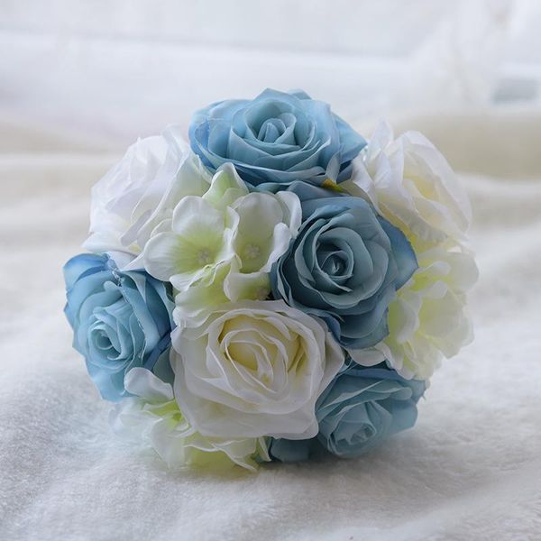decorative flowers & wreaths white blue sink rose summer beach wedding style artificial bouquets for brides de mariage
decorative flowers & wreaths white blue sink rose summer beach wedding style artificial bouquets for brides de mariage