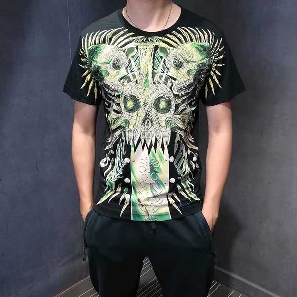 men's t-shirts t shirts summer european and american short sleeve rhinestones skull men's size style t-shir 46o1, White;black
men's t-shirts t shirts summer european and american short sleeve rhinestones skull men's size style t-shir 46o1, White;black