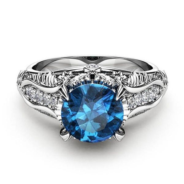 wedding rings silver color ring european flower vine blue crystal engagement tail for gift women cz party jewelry, Slivery;golden
wedding rings silver color ring european flower vine blue crystal engagement tail for gift women cz party jewelry, Slivery;golden