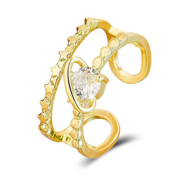 cluster rings exquisite zircon double layer opening ring for women korean fashion geometry star gold color charming girl jewelry gift, Golden;silver
cluster rings exquisite zircon double layer opening ring for women korean fashion geometry star gold color charming girl jewelry gift, Golden;silver