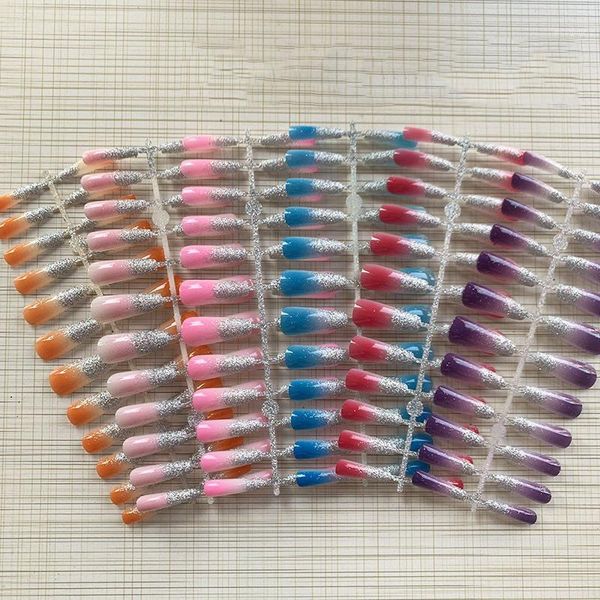 24pcs/set detachable long coffin fake nails glitter gradient cover ballerina full nail art tips 2021 artificial false1, Red;gold
24pcs/set detachable long coffin fake nails glitter gradient cover ballerina full nail art tips 2021 artificial false1, Red;gold