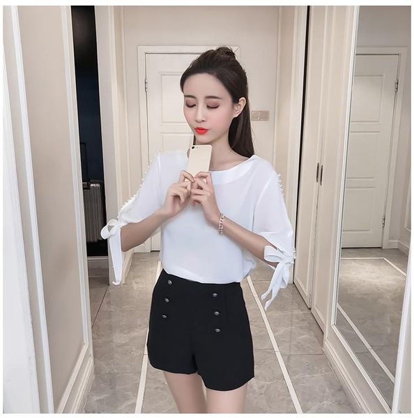women's blouses & shirts fashion woman 2021 summer ladies chiffon women blouse shirt pink beading feminine blusas femininas, White
women's blouses & shirts fashion woman 2021 summer ladies chiffon women blouse shirt pink beading feminine blusas femininas, White