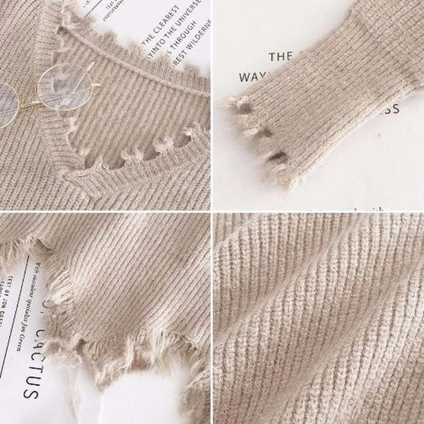 v-neck sweater women's solid color was thin spring and autumn sweaters net red loose shirt 210427, White;black
v-neck sweater women's solid color was thin spring and autumn sweaters net red loose shirt 210427, White;black