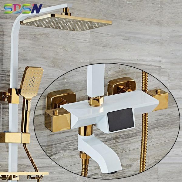 thermostatic shower set white gold bathroom faucet themperature display fixture wall mounted digital bath sets
thermostatic shower set white gold bathroom faucet themperature display fixture wall mounted digital bath sets