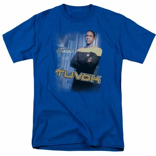 star trek voyager tuvok t shirt licensed sci-fi tv classic tee new royal blue, White;black
star trek voyager tuvok t shirt licensed sci-fi tv classic tee new royal blue, White;black